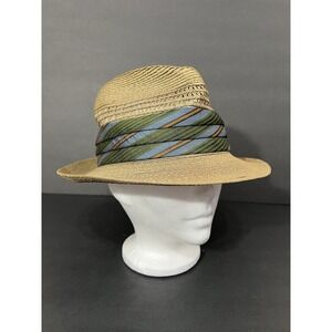 Vtg Pedigreed Thoroughbred Straw Fedora Hat 7 1/8 Custom Made Woven Panama Style